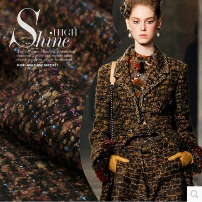 Цветная твидовая ткань в горошек шерсть 570 г на метр|wool fabric|tweed fabricfabric wool |
