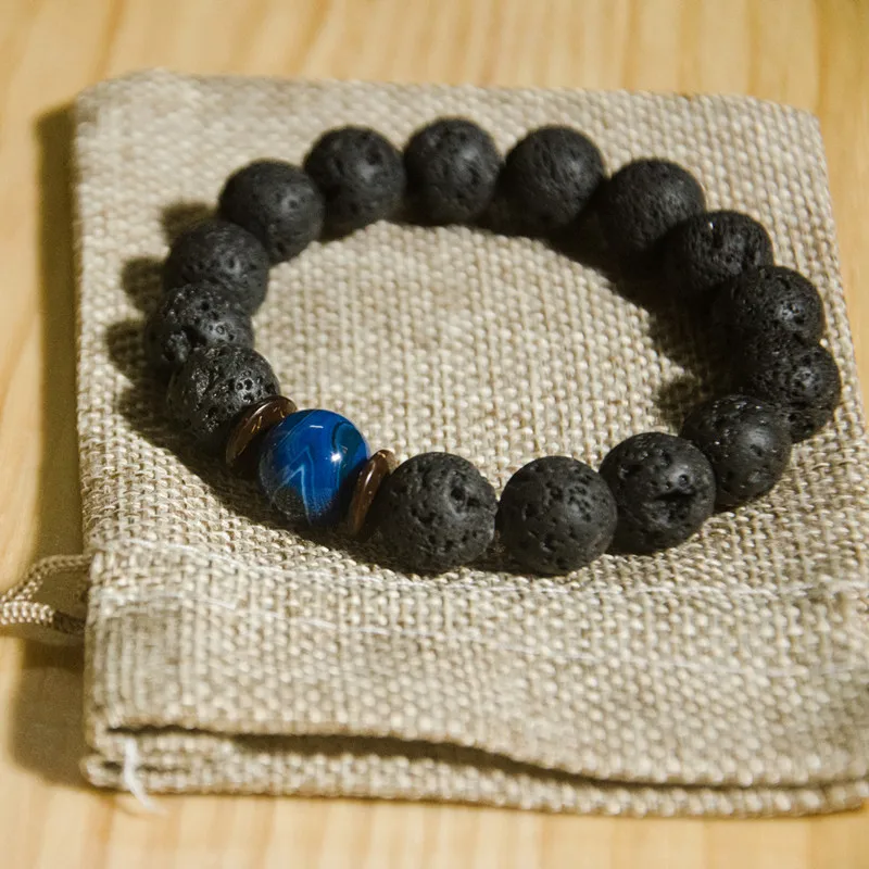 Падение доставка бисером Браслеты натуральный вулканический камень Лазурит
