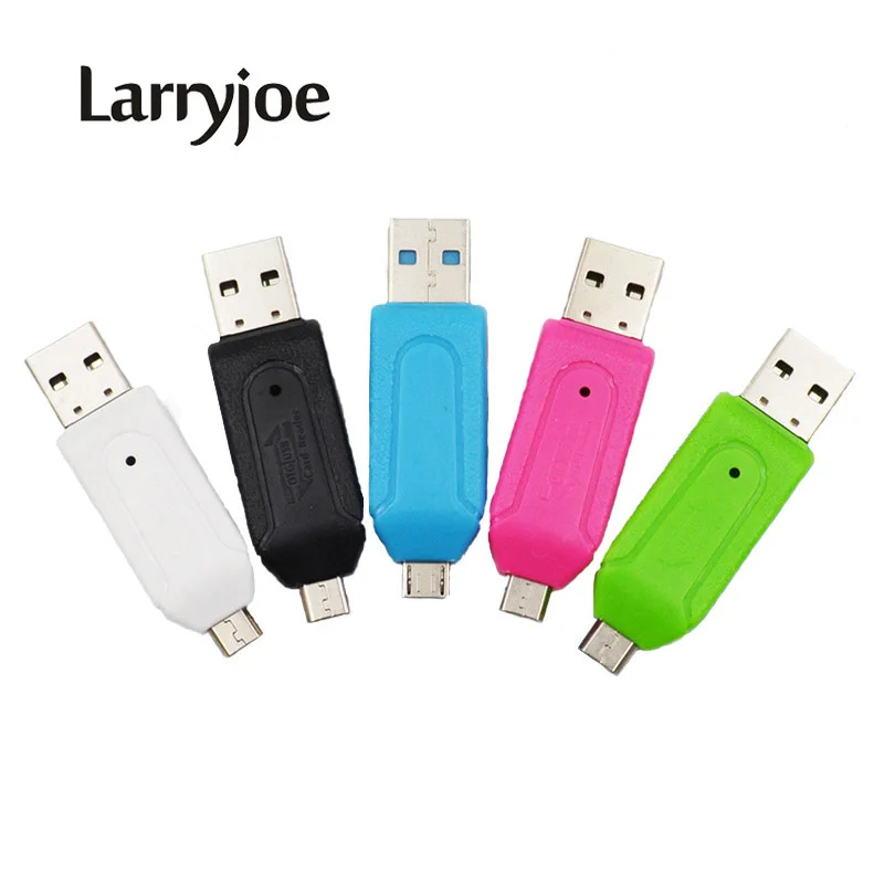 Larryjoe 2 в 1 USB OTG кардридер Универсальный Micro TF/SD удлинитель для телефона переходник |