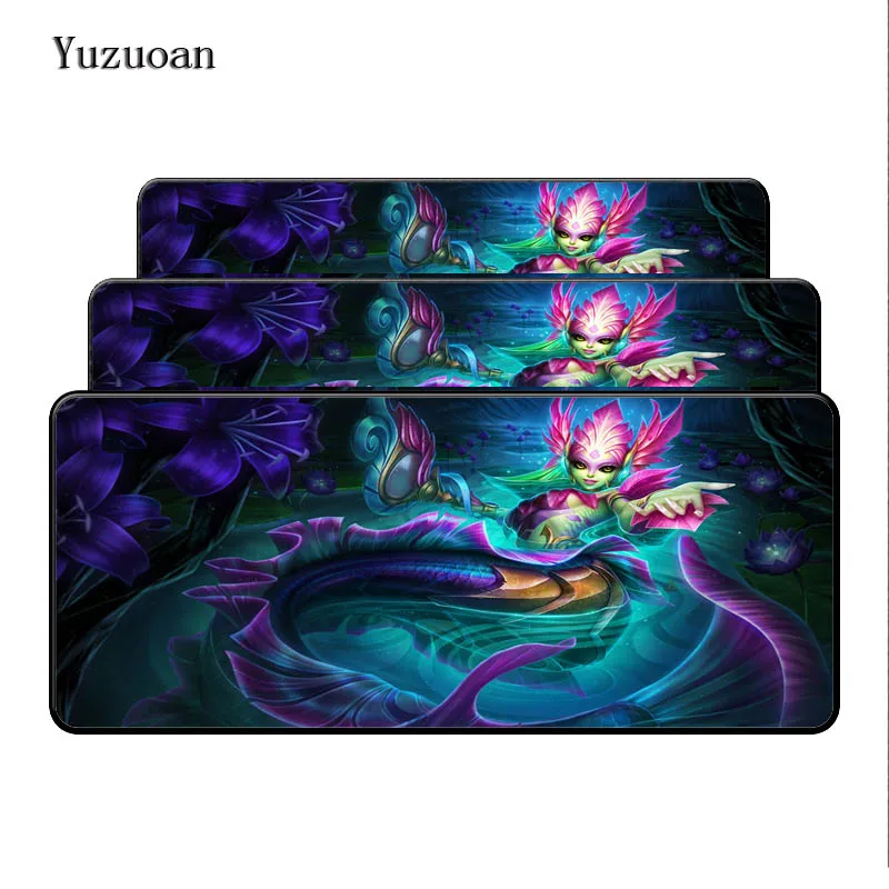 Большая игровая коврик для мыши Yuzuoan 700x300x3 мм League of Legends горячая
