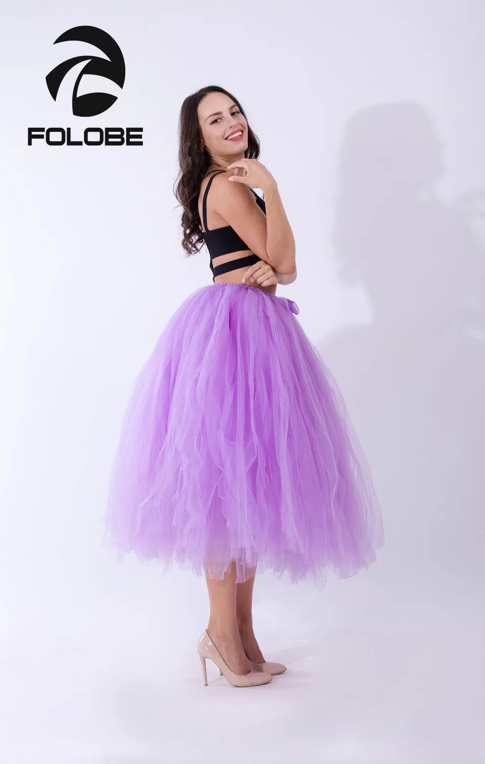 FOLOBE светильник фиолетовая винтажная 80 см фатиновая юбка пачка макси длинная