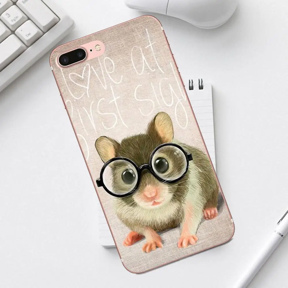 Qdoupz граффити крыса носить очки Ist Banksy для iPhone 4 4S 5 5C SE 6 6S 7 8 Plus X XS Max XR Galaxy A3 A5 J1 J3 J5 J7 - Цвет: as picture