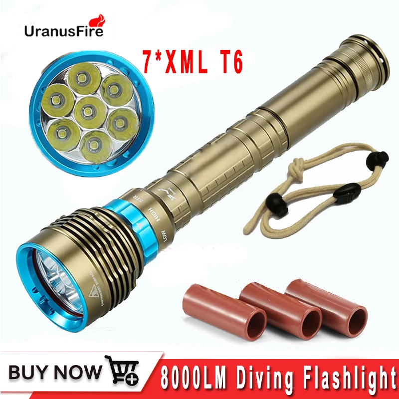 Uranusfire вспышка для подводного погружения и светильник светодиодный 7 XML T6 8000LM