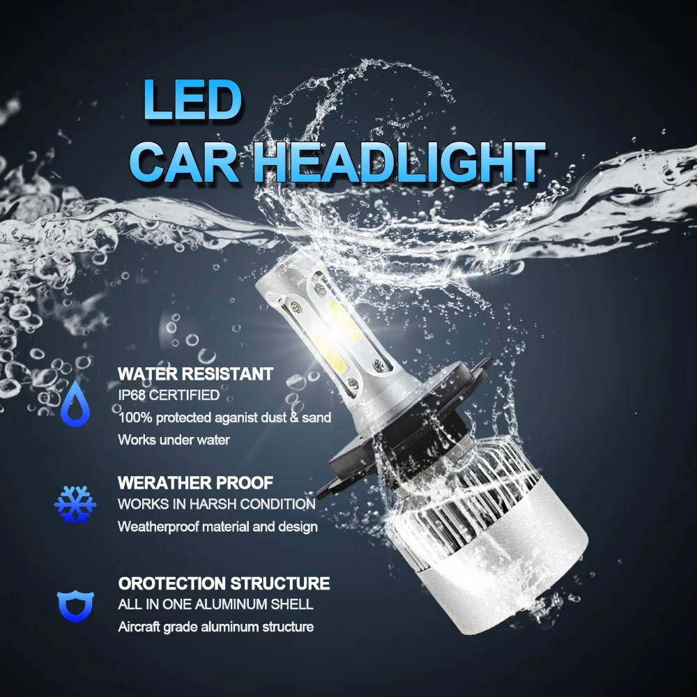 AOTOMONARCH 2 шт. H4 Led H1 лампа автомобиля головной светильник H7 Hi/короче спереди и