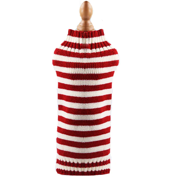Winter Pet Dog Sweaters Classic Pullover Knit Twist Rope Striped Puppy Cat Chihuahua/Dachshund/Bulldog Small/Large Dog Clothes - Цвет: striped