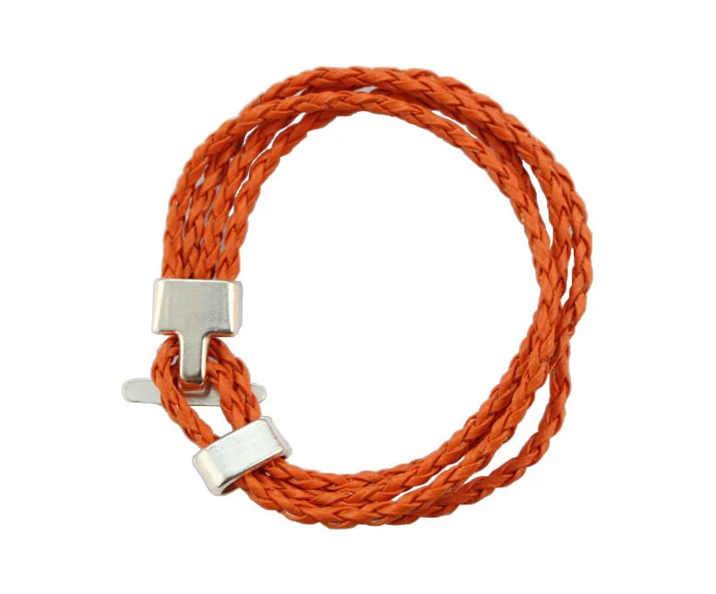 12 шт оранжевые кожаные Многослойные браслеты на застежке 20 см #23043|bracelet stud|bracelet
