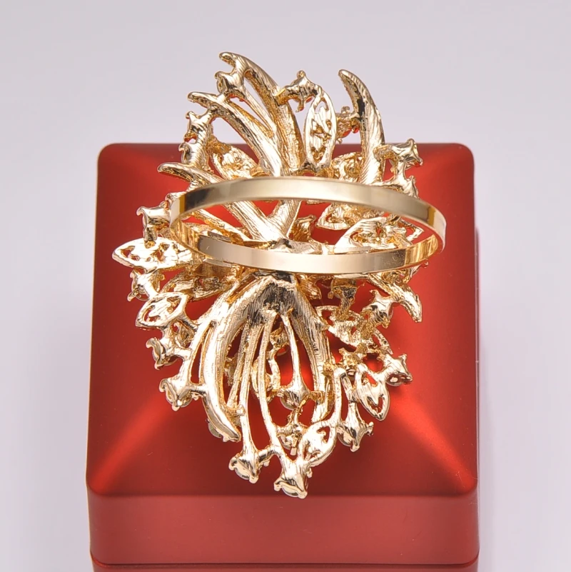 L0340-ring) 20 шт./лот кольца для салфеток со стразами для свадьбы украшения для стола, никель или цвета розового золота покрытие
