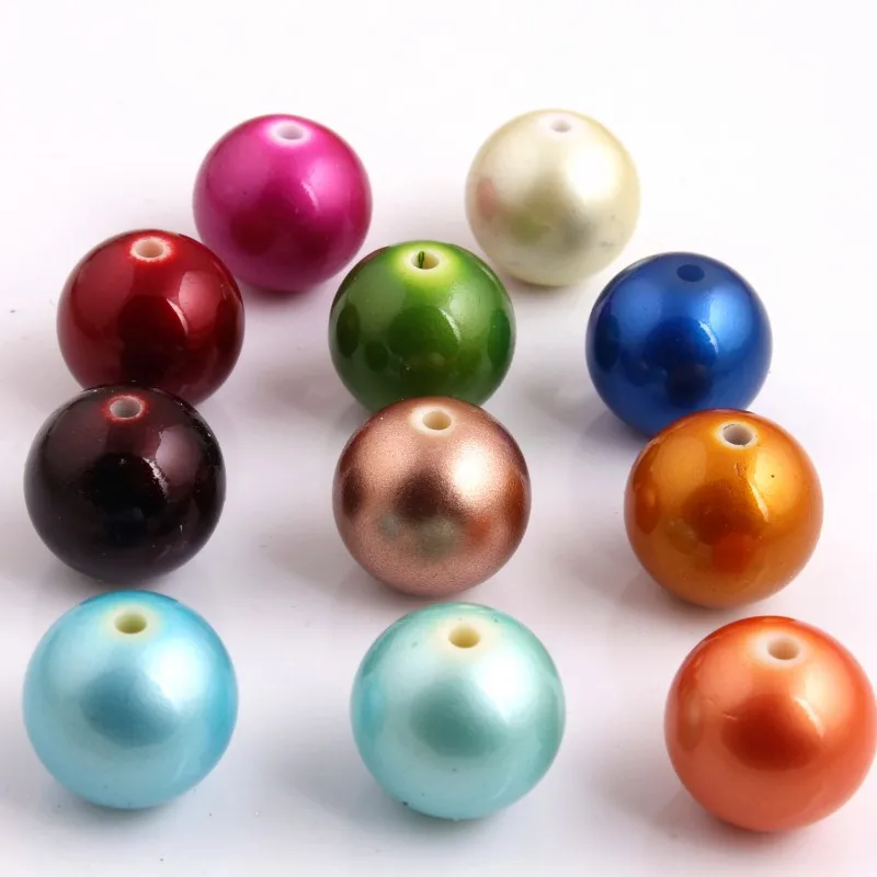 Kwoi Vita AAA Quality 20MM 100pcs A lot Acrylic Imitation Dull Pearl beads for Chunky DIY Necklace Making | Украшения и