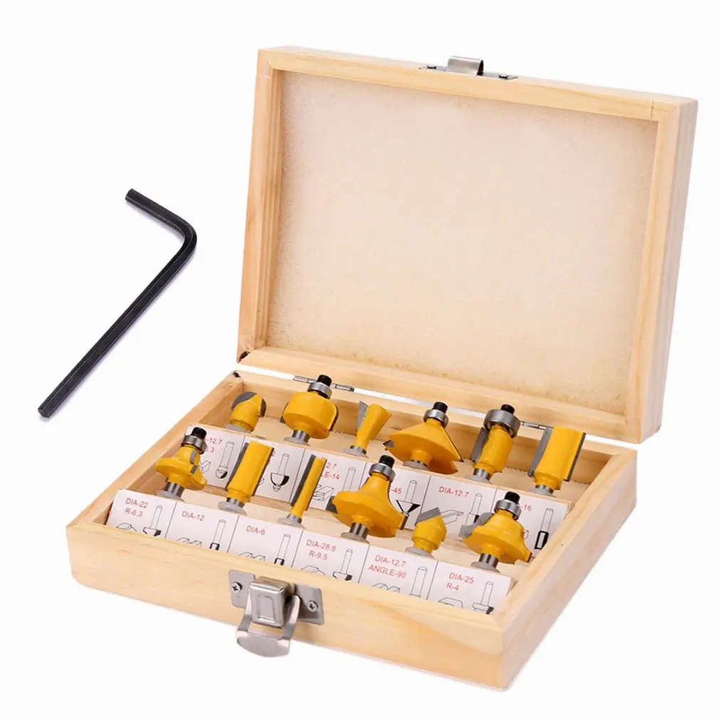 12 шт. набор концевых фрез для обрезки кромок деревообрабатывающий фрезерный