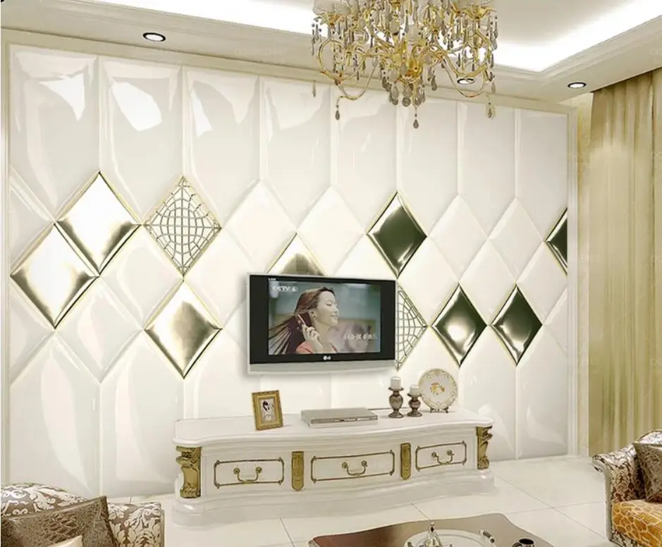 Beibehang пользовательские обои 3d papel де сравнению роскошные золотые ромбические Джейн Европейский мягкая сумка задний план обои домашний декор фрески