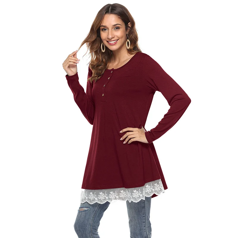 Свободные Camisetas Mujer Осенняя футболка Женские топы Мода Европейский Стиль