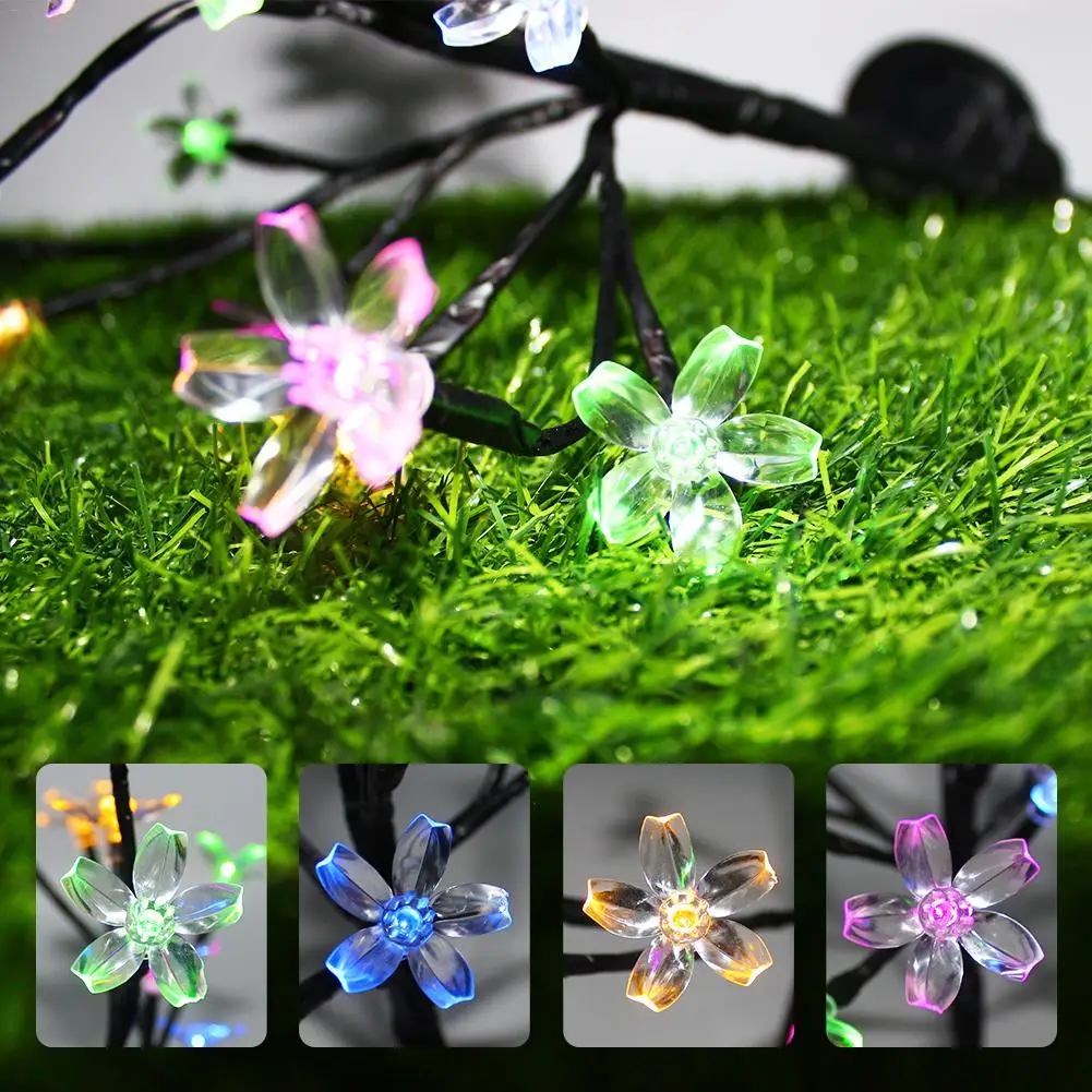 

Outdoor Solar Blossom Flowers LED Lights For Garden Patio Backyard Stake Lamp Home Decor Lighting Garland