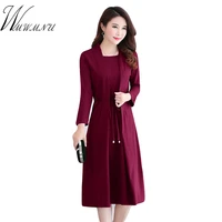 fashion ladies office work long dress 2020 street wear new casual loose bodycon dress and slim waist plus size moms dresses