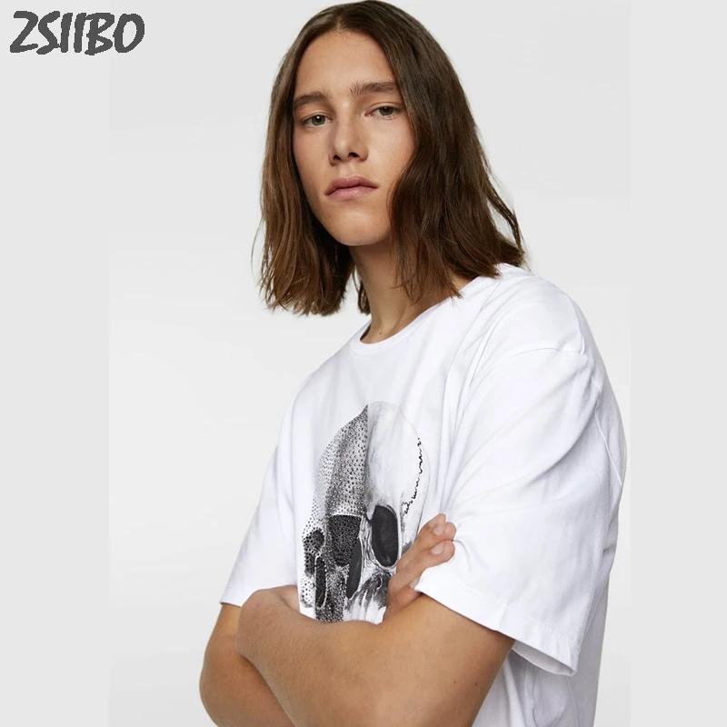 2019 New Mens Summer Skull 3D Printed Men's Short Sleeve T-shirt Casual fashion Large size XXXL Tops Tee CX2MC27 | Мужская одежда