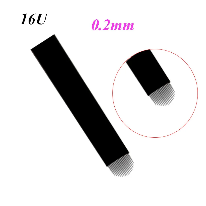 

Тату-иглы 12 14 16 18 21 U Lamina Tebori Flex 0,2 мм микроблейдинг булавка для перманентного макияжа бровей губ лезвия ручка с ручкой