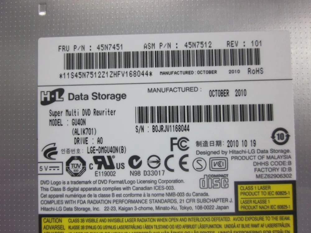 Оригинальный оптический привод Thinkpad для T410T410I T420I T410S T420S X220S X220I X230X230I 45N7451 45N7457