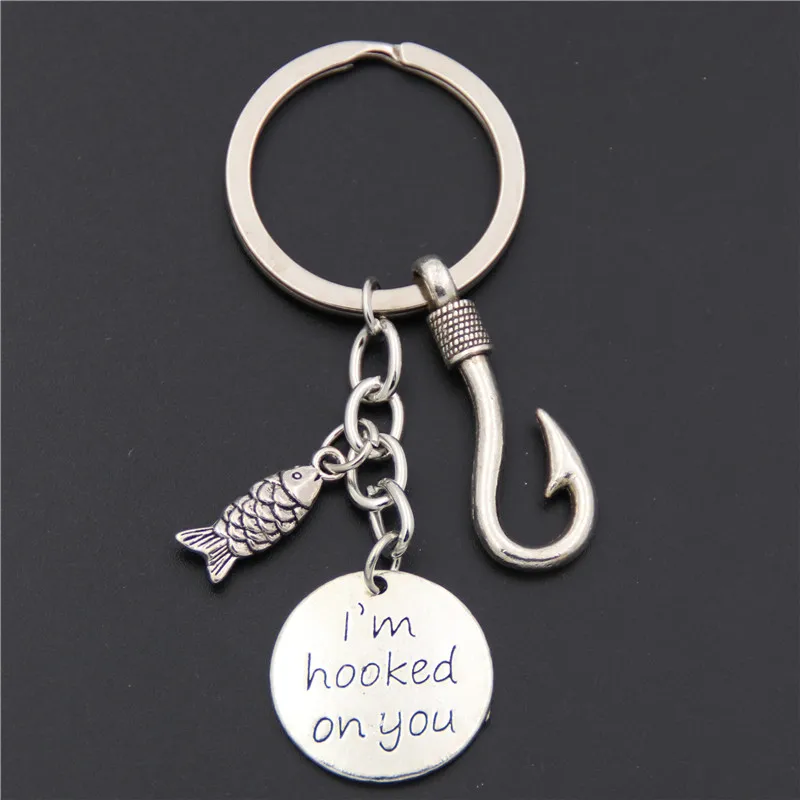 1 шт. рыболовный брелок-крючок с надписью "I'm hoed On You Fishing Gift рыболовный крючок ювелирные изделия подарок на день отца