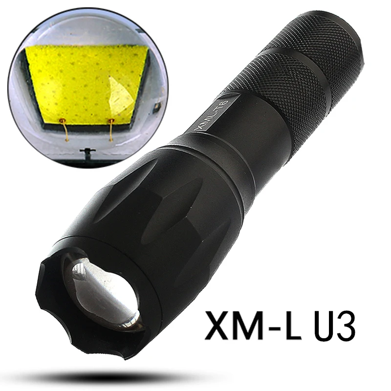 U3 White light XM-L2 U3 светодиодный фонарик Фонарь XM-L T6 XP-G Q5 600LM 18650 Батарея Открытый Кемпинг мощный светодиодный фонарик - Испускаемый цвет: U3 White light