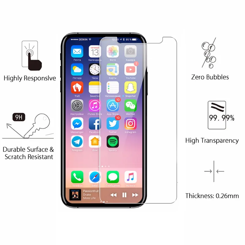 Soultz 9H 2.5D прозрачная защитная пленка для экрана iPhone X 5 8 &quotзакаленное стекло Apple Plus