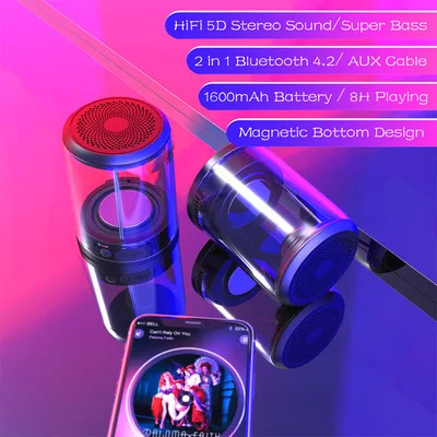 TWS-Air Box прозрачная магнитная муфта TWS Bluetooth 5,0 супер бас Высокое качество освещение беспроводной динамик