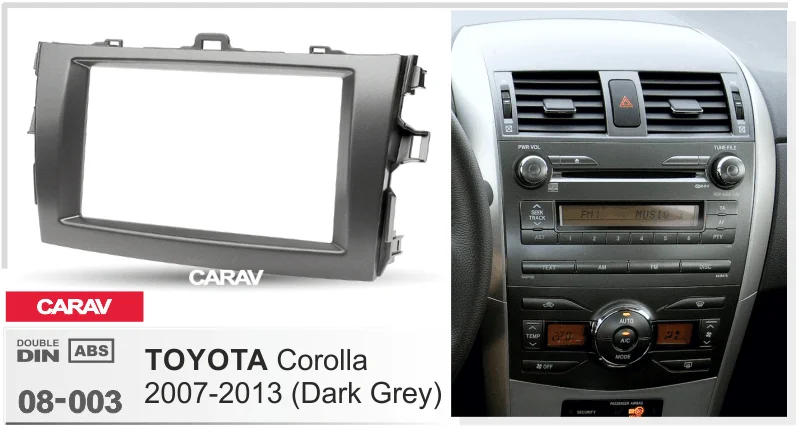 Автомобиль 2DIN фасции facia рама пластины панели для TOYOTA Corolla 2007-2013 стерео тире CD Переходная отделка монтажный комплект CARAV 08-003