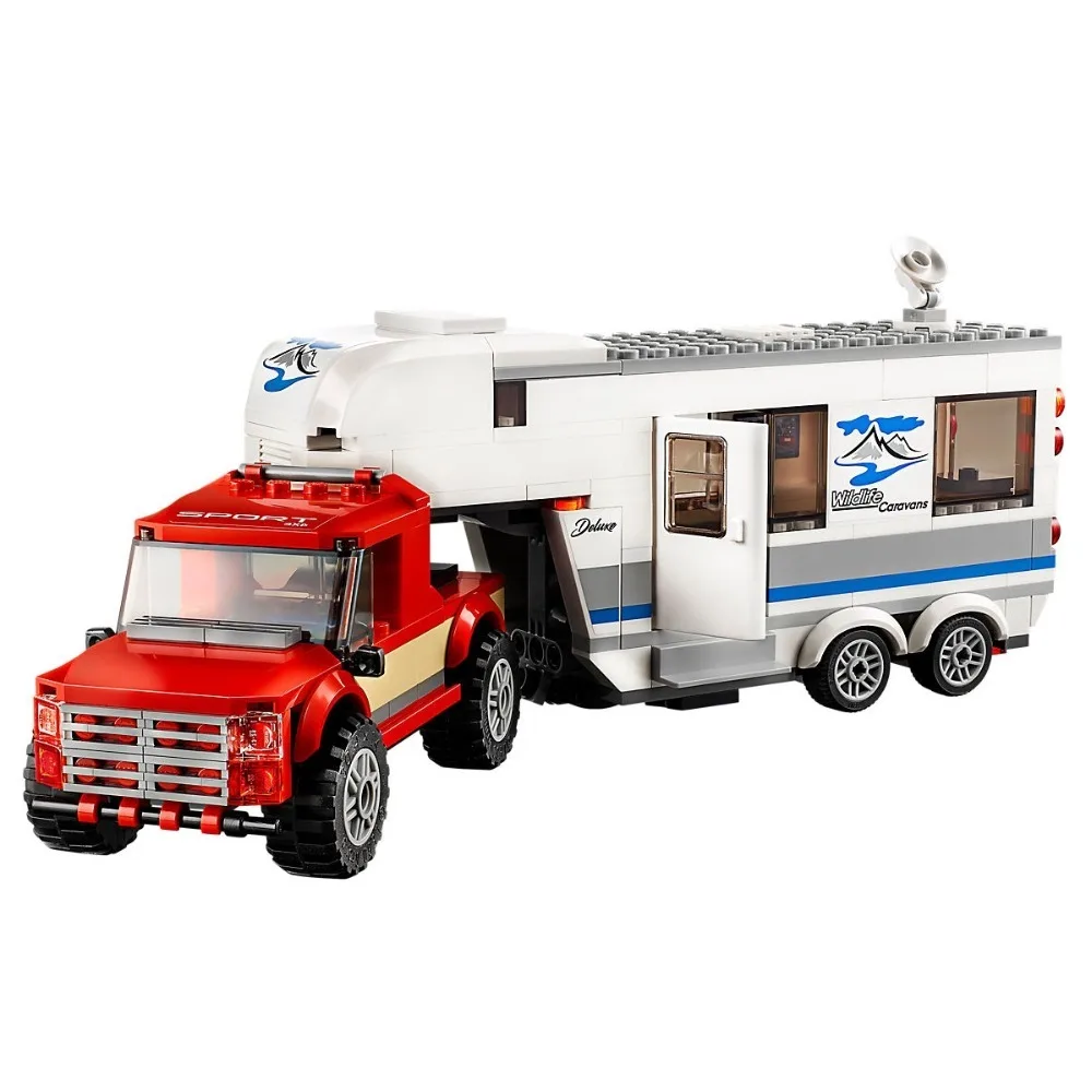 Пикап и Caravan Совместимость Legoe город большие транспортные средства 60182