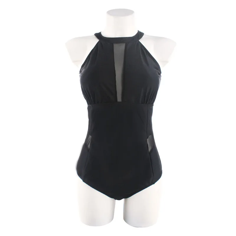 PACENT сексуальный цельный купальник черный монокини высокая горловина для женщин