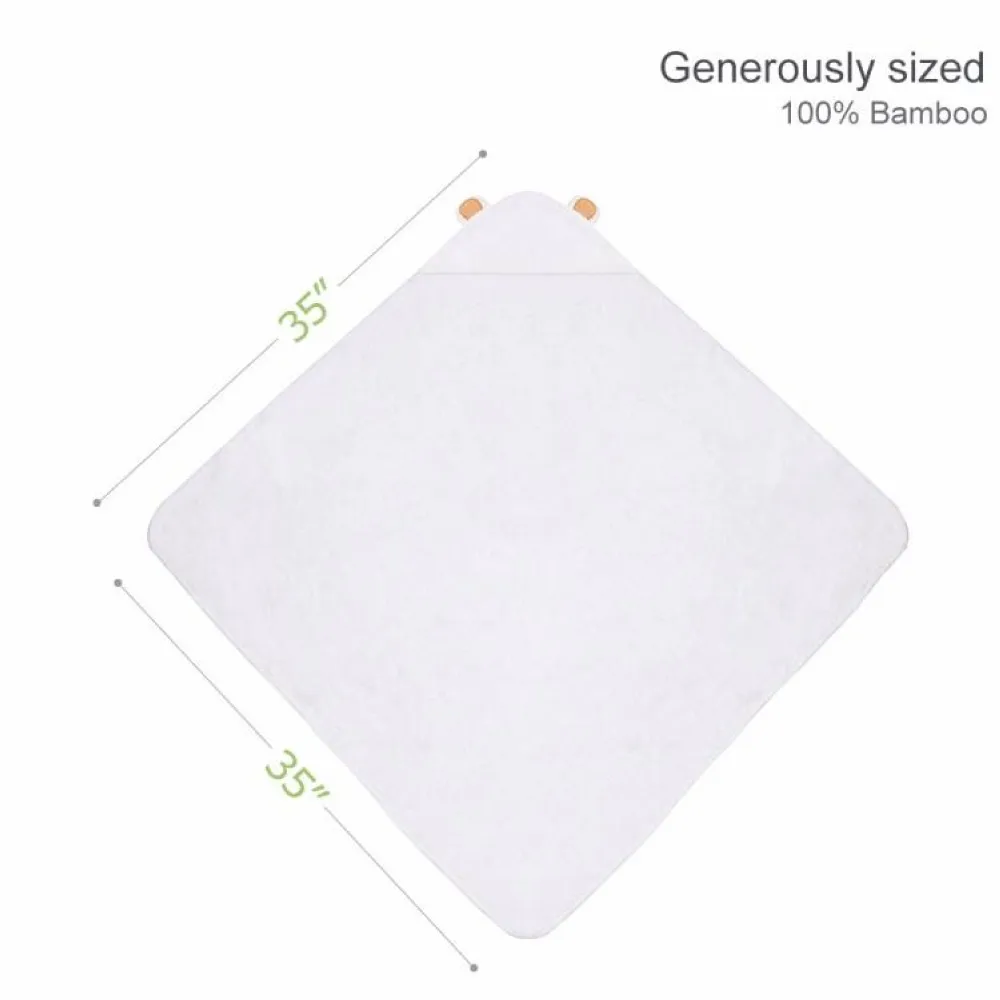 

Premium Bamboo Baby Hooded Towe Set Organic Soft Absorbent Hypoallergenic Great Baby Shower Gift for Boys and Girls Bath Towel