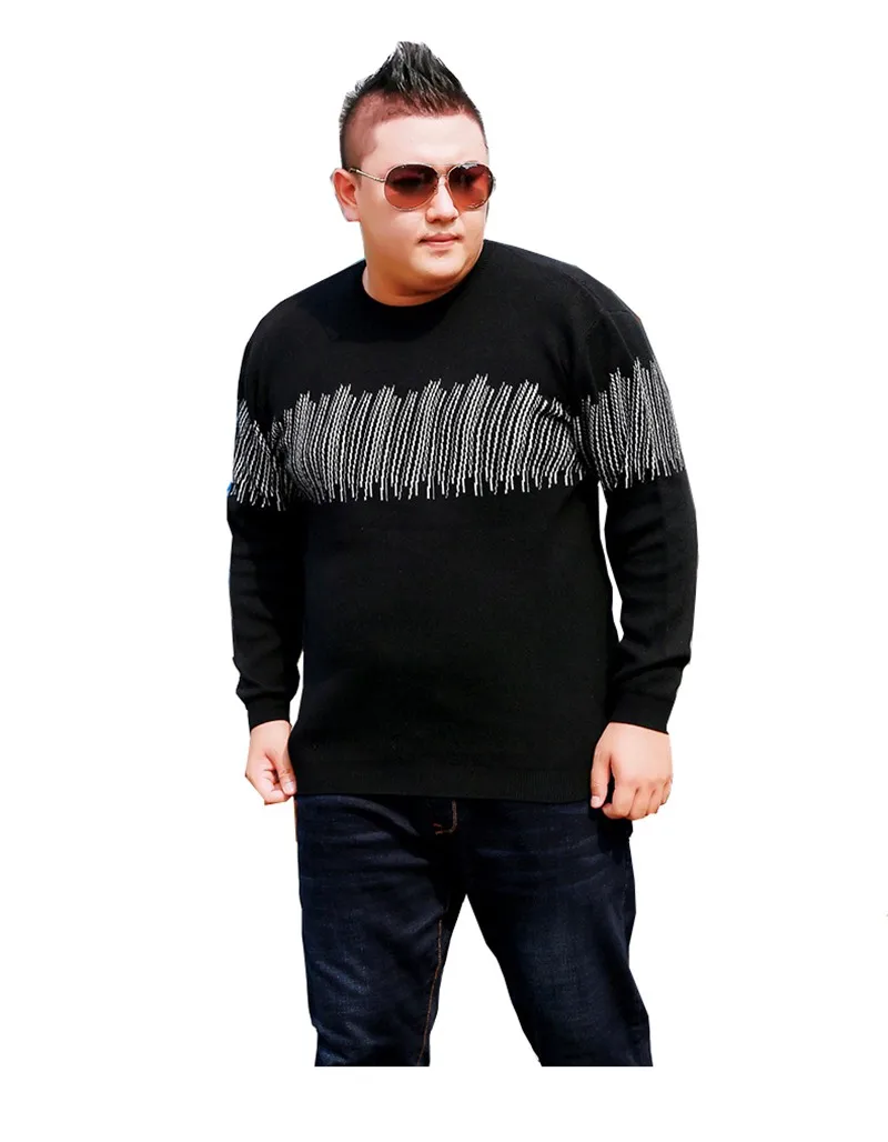 FAISIENS стильный большой размер 6XL 7XL мужской джемпер свитер однотонный Зимний вязаный пуловер Длинный рукав черный синий теплый мужской свитер