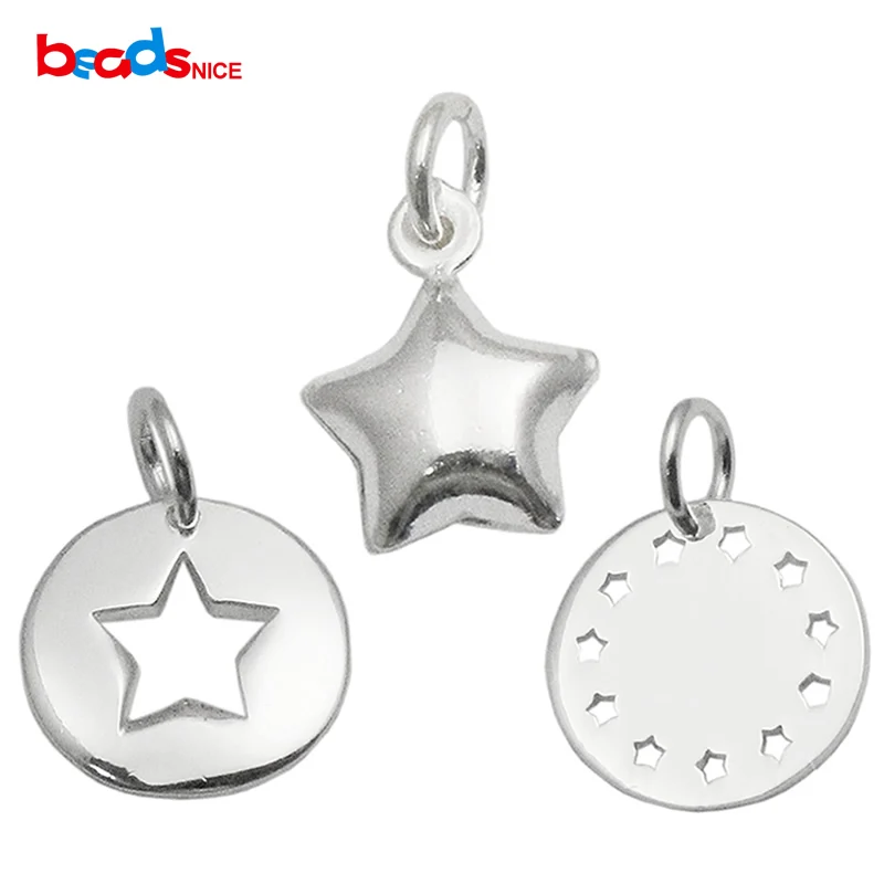 

Beadsnice 925 Стерлинговое Серебро, подвеска в виде звезды, Яркая Серебряная подвеска в виде звезды, браслет, Аксессуары для рукоделия, идентифика...