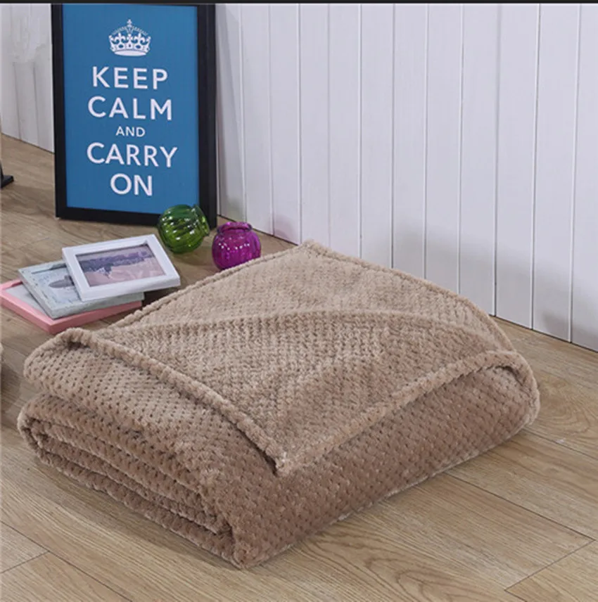 Домашний текстиль одеяло из верблюжьего флиса теплое мягкое коричневое