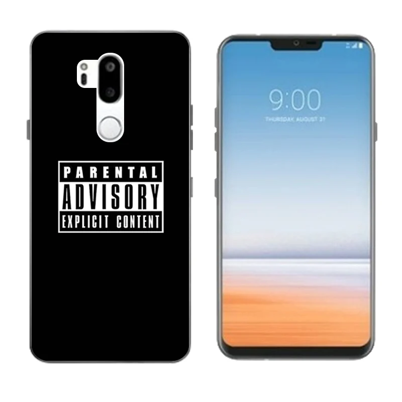 6.1&quot for LG G7 Soft Slim TPU Phone Cases ThinQ Clear Silicone Gel Back Covers G710 Black Letters Printing Coque |