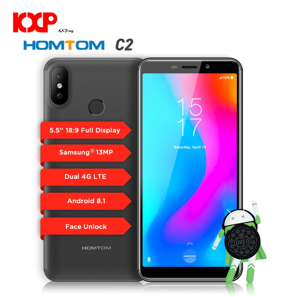 HOMTOM C2 4G планшетофон (плафон) 5 дюймов Android 8 1 MTK6739 4 ядра 3 ГГц 2 Гб Оперативная память