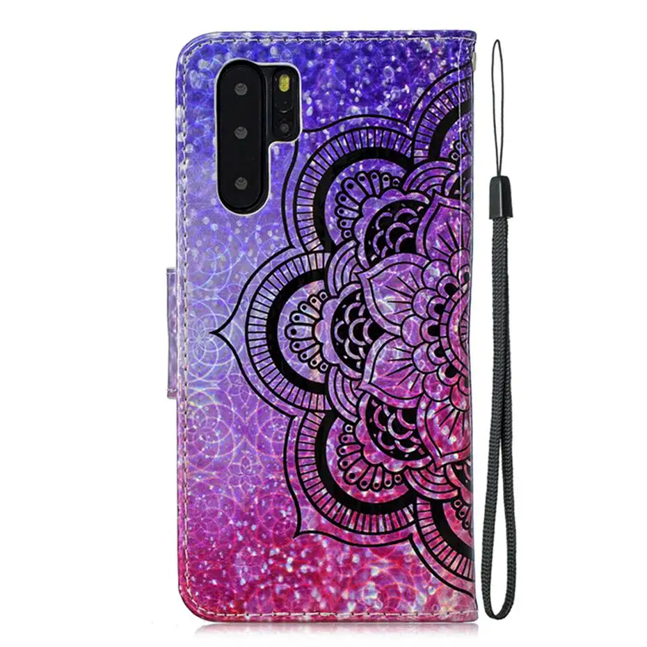 Лазерный флуоресцентный флип чехол для Huawei P30 P20 Pro Lite Y6 Y5 Y7 2018 P Smart 2019 PU кожаный
