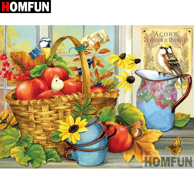 

HOMFUN 5D DIY Diamond Painting Full Square/Round Drill "Bird & Flower" Embroidery Cross Stitch gift Home Decor Gift A08124