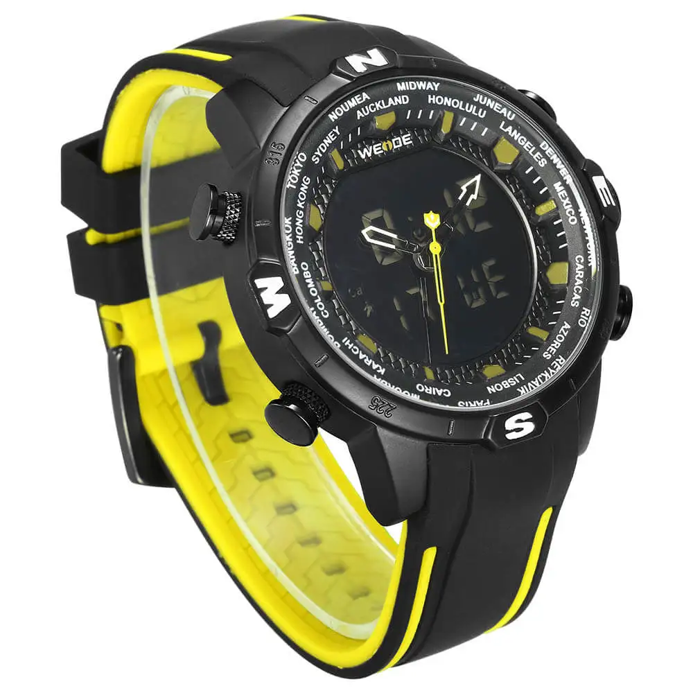 WEIDE оригинальные силиконовые ЖК-цифровые мужские часы спортивные роскошные