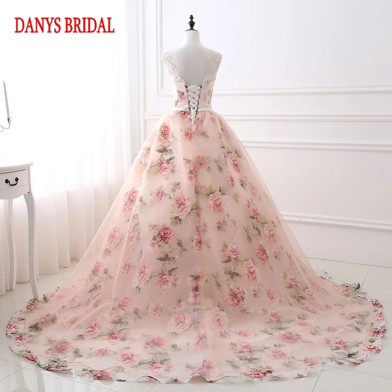 Камуфляжные свадебные платья Цветные Цветочные рандомные корсеты бальное