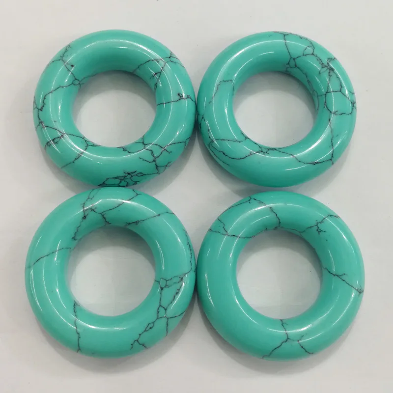 

Fashion New Natural Gem Stone pink Hollow Out Circle Necklace Pendants calaite Reiki Healing Women Men Jewelry 3pcs