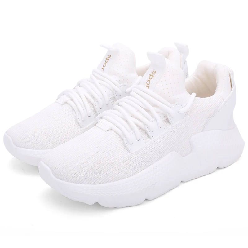 Женская обувь для бега Белая модная на платформе в стиле ретро Осенняя Дышащая