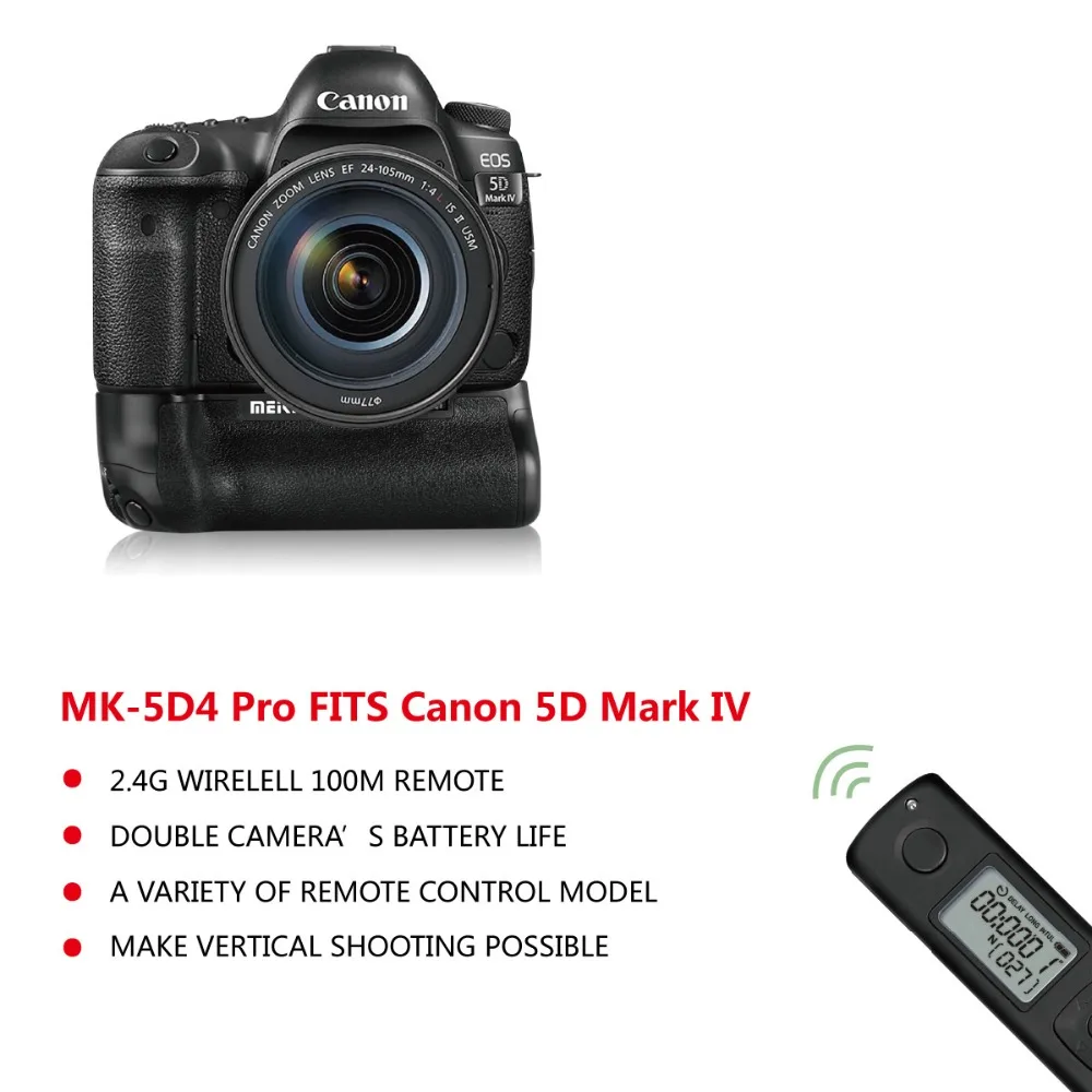 MEKE MK 5D4 PRO Батарейная ручка с беспроводным пультом дистанционного управления для