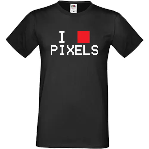 Футболка с надписью I Love Pixels для взрослых Humour Funny Sofspun S-3XL компьютерная геймер гик