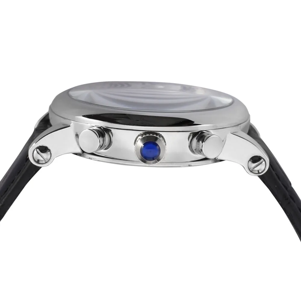 Модные и повседневные мужские автоматические часы наручные из натуральной кожи