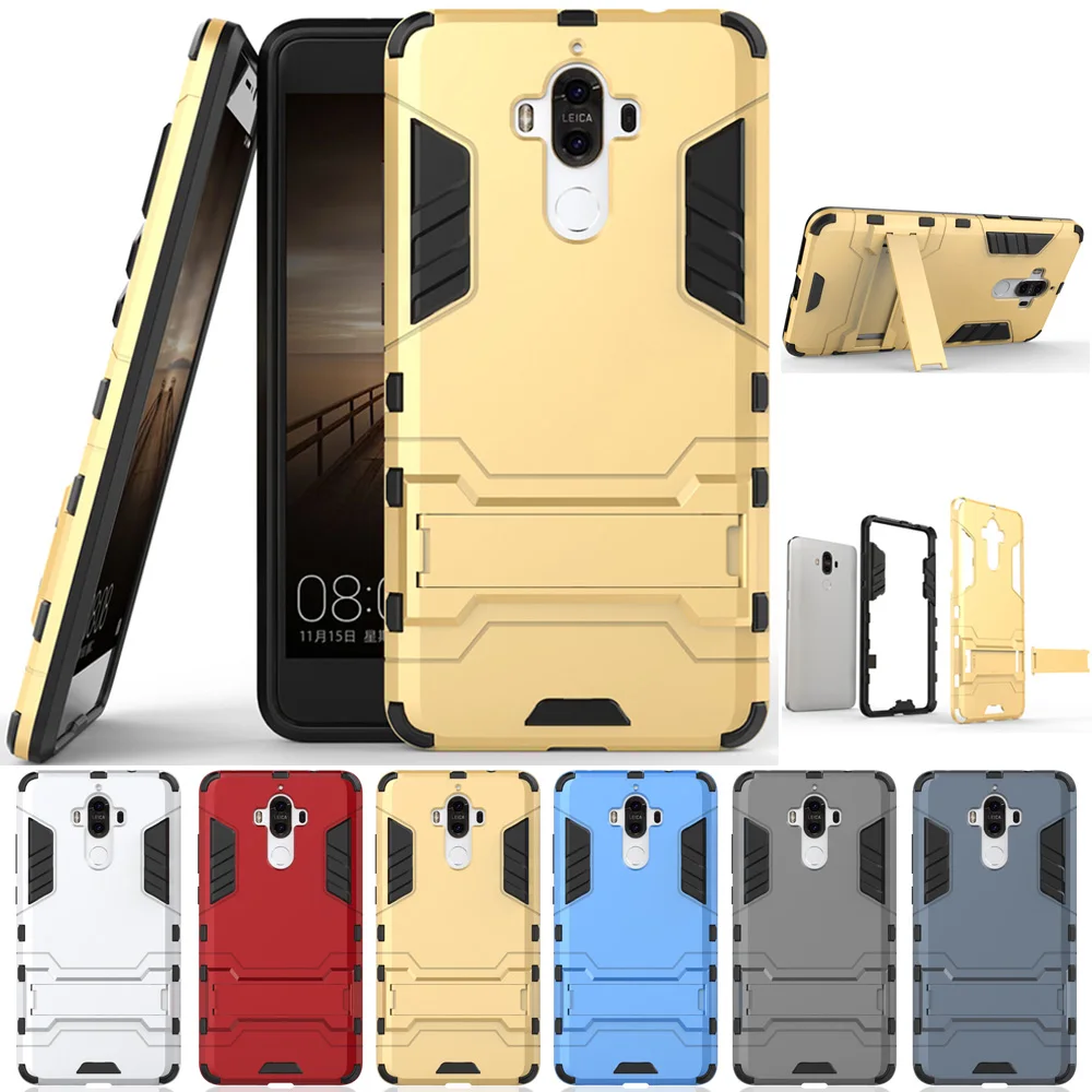 Для Huawei Коврики 9 двойной Слои Жесткий ПК резиновая Гибридный Панцири чехол с