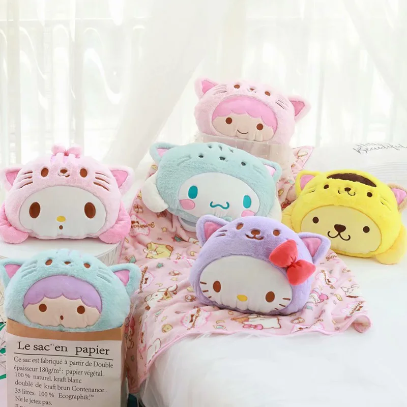 1 шт. 40 см Cinnamoroll пудинг собака Мелодия Близнецы Звезда Мягкая плюшевая подушка+ Коралловое бархатное одеяло мягкая игрушка романтический подарок