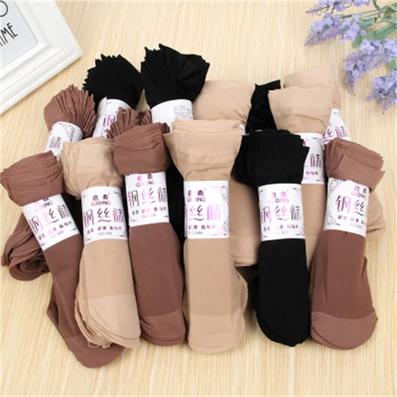 

summer sexy ultrathin transparent crystal silk socks for women high elastic short socks female socks multiple colour 10pairs/lot