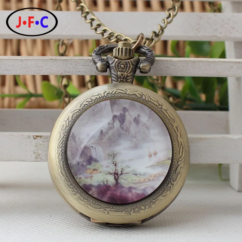 2017 Китайский ветер ретро смотреть старые пейзажной живописи стол Метросексуал