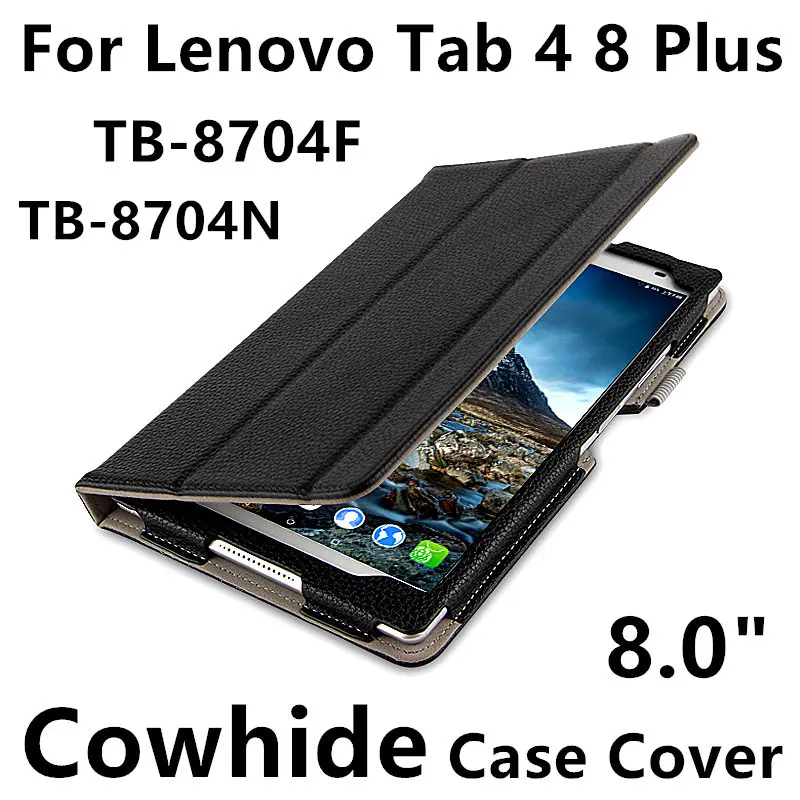 Чехол из воловьей кожи для Lenovo Tab 4 8 Plsu защитный смарт чехол натуральной с TB 8704F