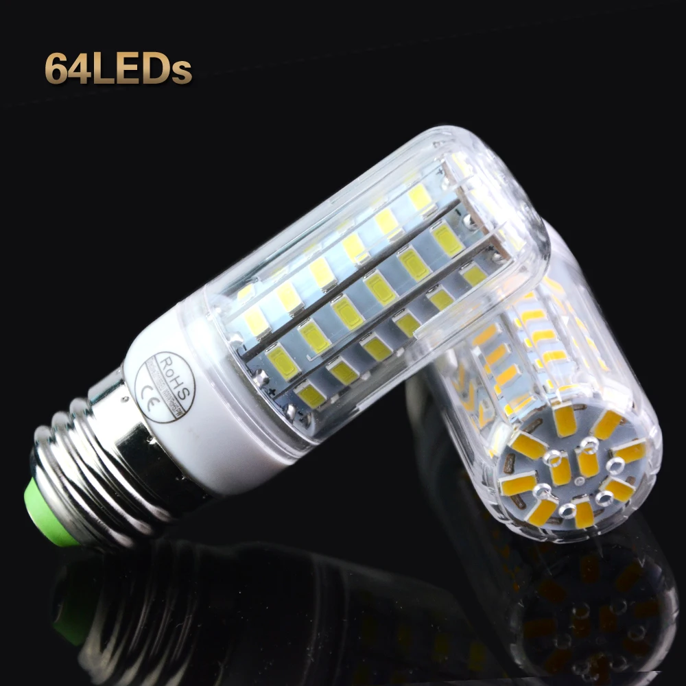 Новое поступление светодиодная лампочка SMD5730 E27 24 30 42 64 80 89 мощность CFL 20 35 Вт 220 В 230