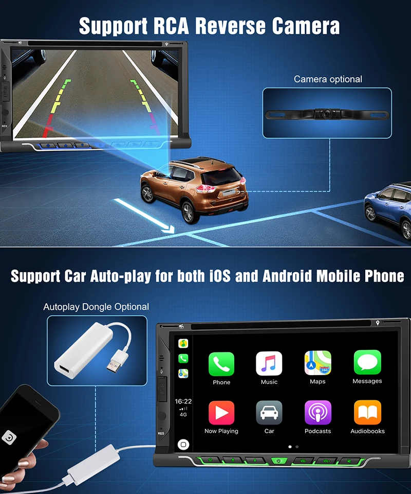 Тыква автомобильный мультимедийный плеер 2 Din 7 &quotAndroid 8 1 универсальный Радио dvd GPS