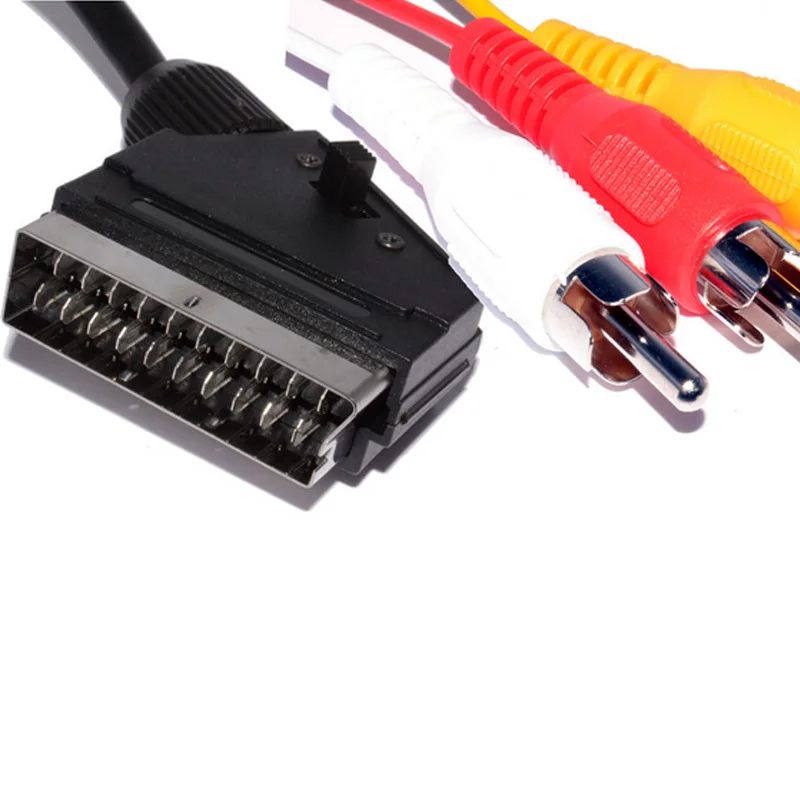 Недавно 1 5 м 21 Pin Scart до 3 x Phono кабель в выходном переключаемый тройной RCA